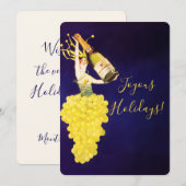 Champagnedruiven Feestdagenkaart (Voorkant / Achterkant)