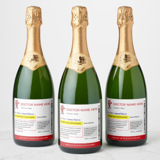 Champagneetiket op recept sparkling wijnetiket (Flessen)