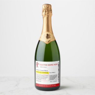 Champagneetiket op recept sparkling wijnetiket