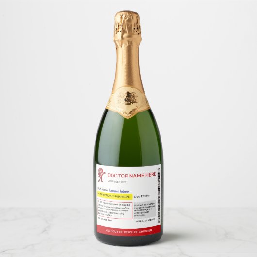 Champagneetiket op recept sparkling wijnetiket (Voorkant)
