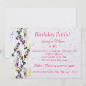 Champagnefeest/ Verjaardag Kaart (Voorkant / Achterkant)