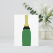 champagnefles briefkaart (Staand voorkant)