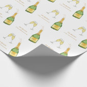 Champagnefles en glas cadeaupapier (Hoek)