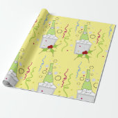 Champagnefles Ijsemmer Feestviering Cadeaupapier (Uitgerold)