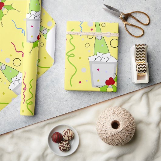 Champagnefles Ijsemmer Feestviering Cadeaupapier
