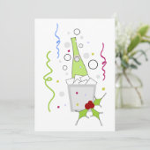 Champagnefles Ijsemmer Feestviering Kaart (Staand voorkant)