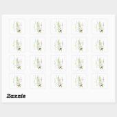 Champagnefles Ijsemmer Feestviering Vierkante Sticker (Vel)