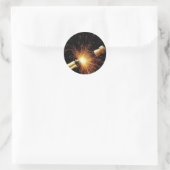 champagnefles Oud en Nieuw Ronde Sticker (Tas)