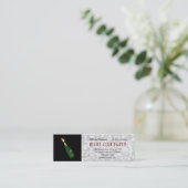 Champagnefles Pop / Bokeh witte gloed Mini Visitekaartje (Staand voorkant)