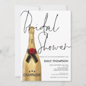 Champagnefles Script Gold Vrijgezellenfeest Kaart (Voorkant)