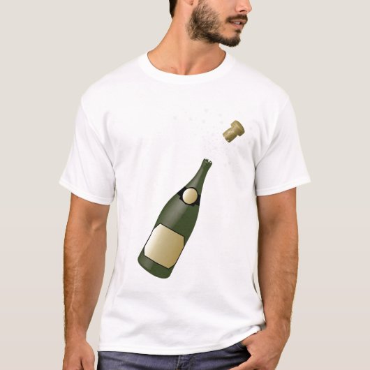 champagnefles t-shirt (Voorkant)