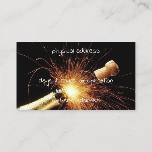 champagnefles visitekaartje (Achterkant)