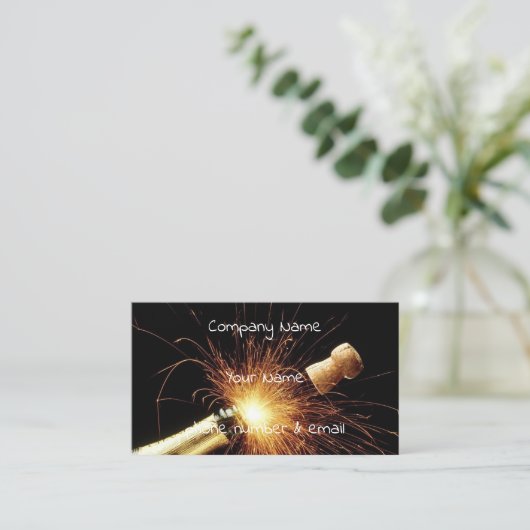 champagnefles visitekaartje (Staand voorkant)