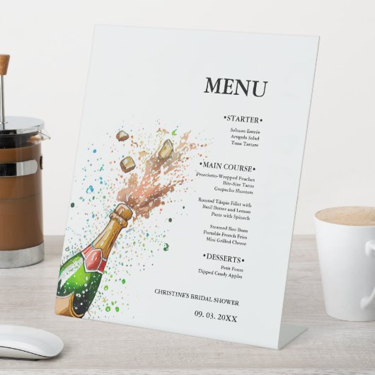 Champagnefles Vrijgezellenfeest feest Reclamebord Met Voetstuk (Insitu)