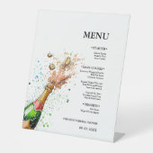 Champagnefles Vrijgezellenfeest feest Reclamebord Met Voetstuk (Voorkant)