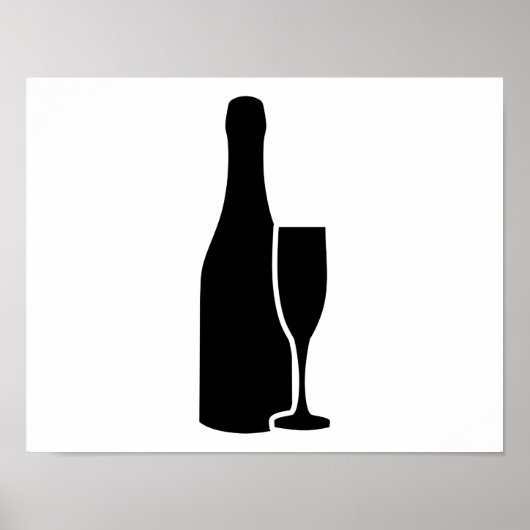 Champagneflesglas Poster (Voorkant)