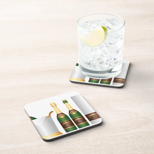 champagneflessen bier onderzetter (Rechterzijde)