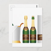 champagneflessen briefkaart (Voorkant / Achterkant)