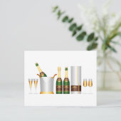 champagneflessen briefkaart (Staand voorkant)