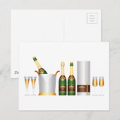 champagneflessen briefkaart (Voorkant / Achterkant)