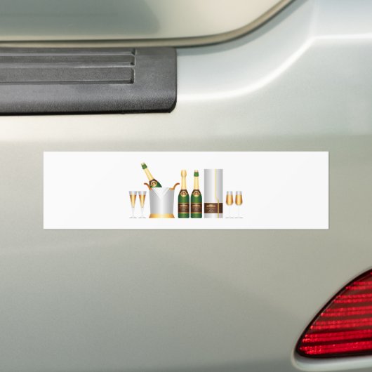 champagneflessen bumpersticker (Op auto)