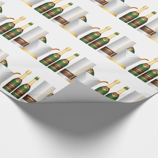 champagneflessen cadeaupapier (Hoek)