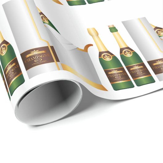 champagneflessen cadeaupapier (Rol Hoek)