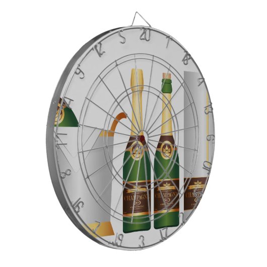 champagneflessen dartbord (Voorkant Links)