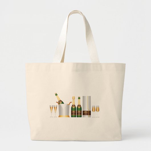champagneflessen grote tote bag (Voorkant)