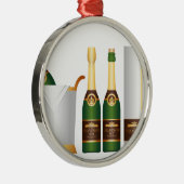 champagneflessen metalen ornament (Rechts)