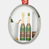 champagneflessen metalen ornament (Links)