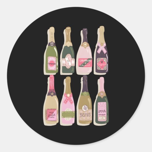 Champagneflessen Nieuwjaar Eves 2022 Py Ronde Sticker (Voorkant)