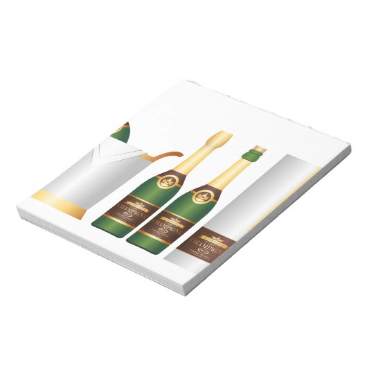 champagneflessen notitieblok (Linkerzijde)