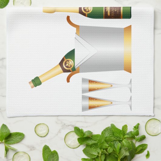 champagneflessen theedoek (Gevouwen)