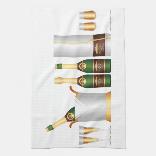 champagneflessen theedoek (Verticaal)