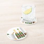 champagneflessen zandsteen onderzetter (Zijkant)