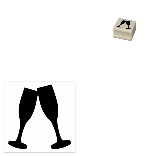 Champagnefluit Rubberstempel (Gestempeld)