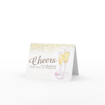 Champagneglas 1e huwelijksverjaardag kunstkaart