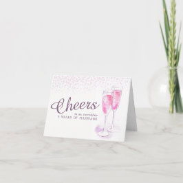 Champagneglas 3e huwelijksverjaardag kunstkaart kaart