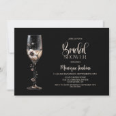 Champagneglas Bloemige Bruidsdouche Kaart (Voorkant)