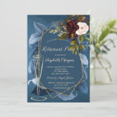 Champagneglas Bourgogne Rozen Blauw Pensioen Kaart (Staand voorkant)