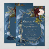 Champagneglas Bourgogne Rozen Blauw Pensioen Kaart (Voorkant / Achterkant)