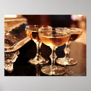 champagneglas drank fotografie keuken bar poster