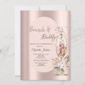 Champagneglas druipt bloemen Roos goud Kaart (Voorkant)