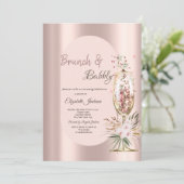 Champagneglas druipt bloemen Roos goud Kaart (Staand voorkant)