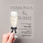 Champagneglas Elegant Boog Vrijgezellenfeest Acryl Uitnodigingen (Insitu (Draagbaar))