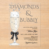 Champagneglas Elegant Boog Vrijgezellenfeest Acryl Uitnodigingen (Voorkant)