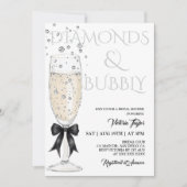 Champagneglas Elegant Boog Vrijgezellenfeest Kaart (Voorkant)