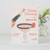  champagneglas fles Bruiloft Jubileum Kaart (Staand voorkant)