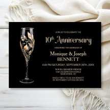 Champagneglas Goudblad 10e Hochzeitstag
